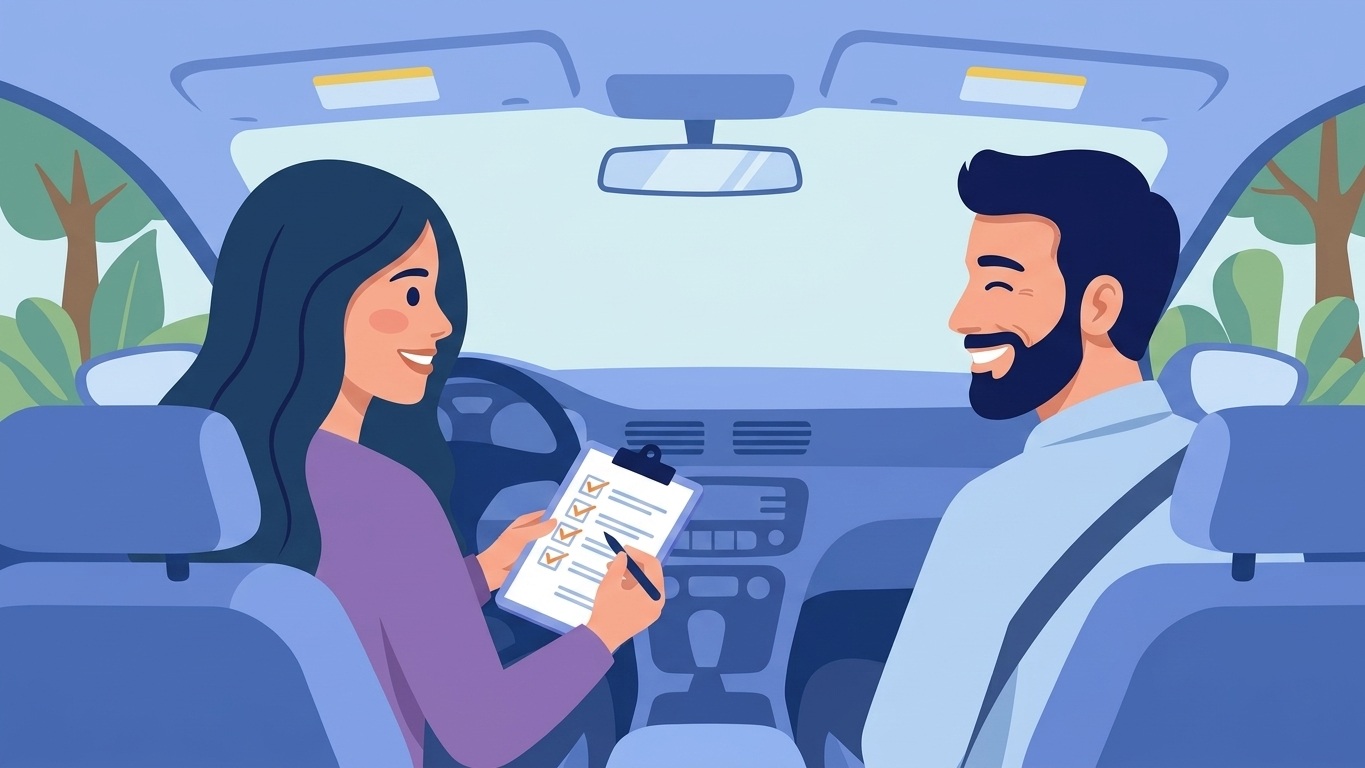 Preview of the driving course on a laptop